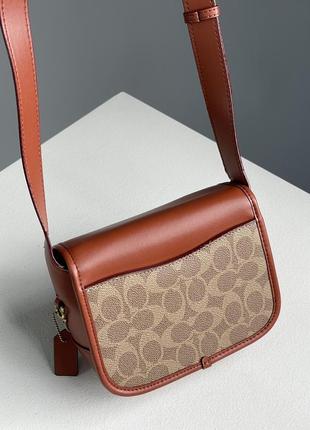 Жіноча сумка в стилі coach tabby messenger in signature canvas premium.9 фото