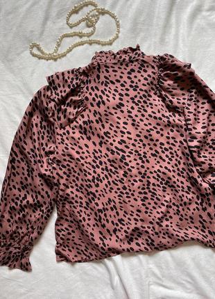 Блуза в леопардовий принт з оборками zara6 фото