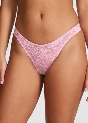 Женские кружевные трусики тонг victoria's secret pink