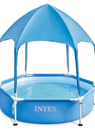 Басейн каркасний з навісом "canopy metal frame pool" 188х33 см, intex (28209)