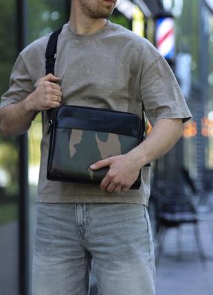Чоловіча сумка coach charles camera crossbody messenger bag camo камо барсетка