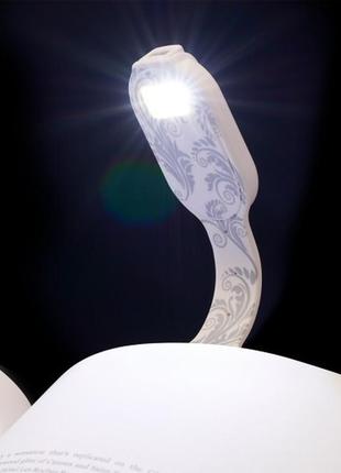 Закладка-ліхтарик flexilight rechargeable - білі квіти (flrwf)6 фото