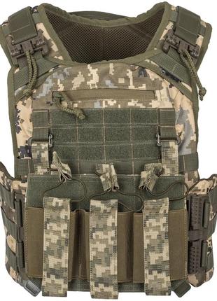 Плитоноска тактическая с подсумком vik-tailor molle mm-14 (піксель зсу)