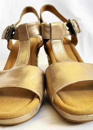 613 босоножки золотистые gabor comfort 40,5-41 р.6 фото