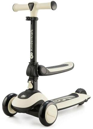 Беговел-трехколесный самокат kinderkraft halley stone white