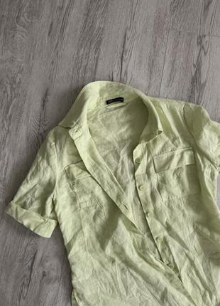 Блуза сорочка рубашка zara льон лляна3 фото