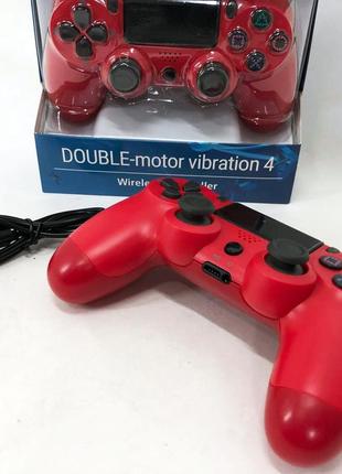 Джойстик doubleshock для ps 4, бездротовий ігровий геймпад ps4/pc акумуляторний джойстик. колір: червоний