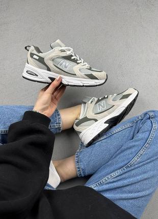 Жіночі кросівки new pharrell 530 grey нью беланс сірого кольору