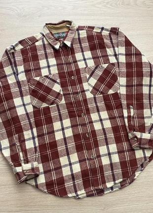 Сорочка вінтаж 1990 vintage cosmos usa flannel plaid shirt pendleton