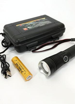 Тактичний ліхтар police bl-a92-p50, сильний ліхтарик, світлодіодний ліхтарик ручний акумуляторний портативний