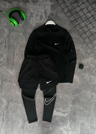 Мужской костюм спортивные шорты рашгард черный nike