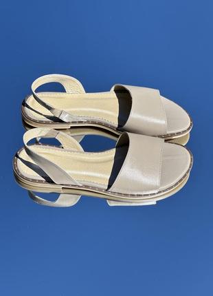 Жіночі шкіряні босоніжки бежеві натуральна шкіра замша всі кольори під замовлення 36-44р