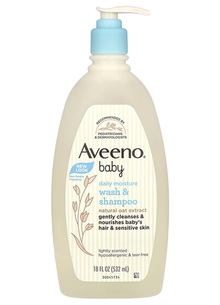 Aveeno, детское увлажняющее средство для мытья тела и шампунь, с легким запахом, 532 мл (18 жидк. ун