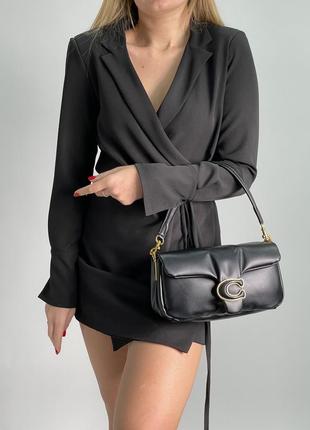 Жіноча сумка в стилі coach pillow tabby 26 leather shoulder bag black premium.