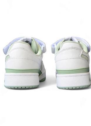 Жіночі біло-м'ятні топові кросівки adidas весняні-осінні,шкіряні/натуральна шкіра-жіноче взуття5 фото