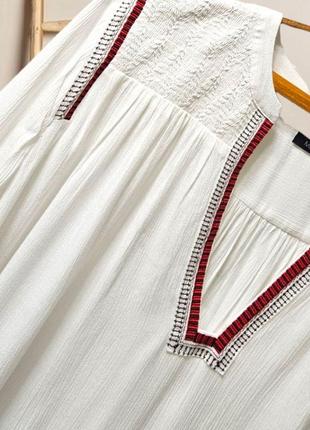 Блуза-вышиванка белая вискоза marks&spencer5 фото
