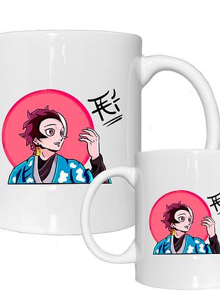 Аниме чашка кружка demon slayer. клинок рассекающий демонов. танджуро