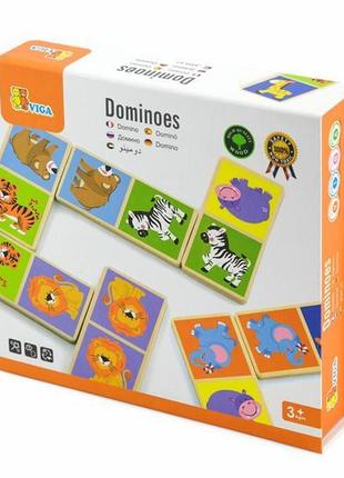 Дерев'яне доміно viga toys звірята (51307)