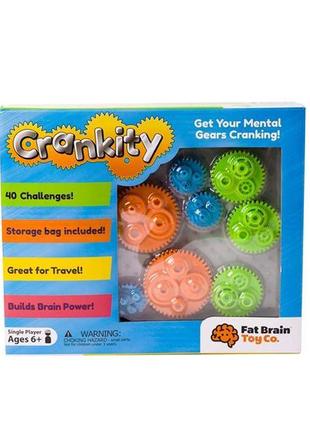 Гра-головоломка fat brain toys crankity різнобарвні шестерні (fa140-1)