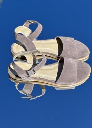 Жіночі замшеві босоніжки бежеві натуральна шкіра замша під замовлення всі кольори 36-44р