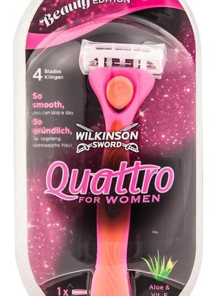 Жіночий станок для гоління wilkinson (schick) quattro for woman beauty edition 01102