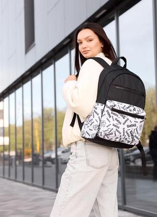 Жіночий рюкзак sambag zard sm black & white5 фото