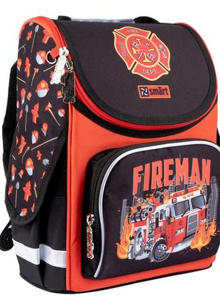 Рюкзак школьный каркасный smart pg-11 fireman