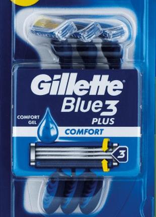 Gillette blue 3 plus comfort (3 шт) набір одноразових станків для гоління g00071