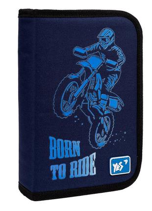 Пенал твердый yes одинарный с клапаном hp-03 born to ride