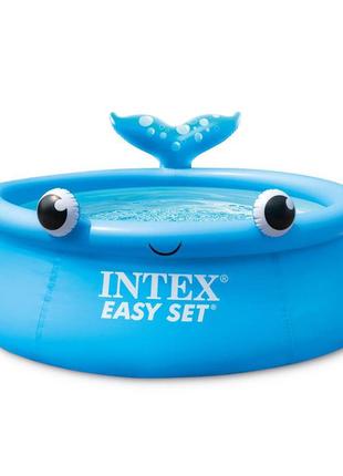 Надувной бассейн «веселый кит» easy set 183х51 см, intex (26102)