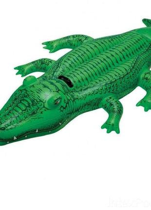Детский надувной плотик "крокодил" 168х86 см, intex (58546)