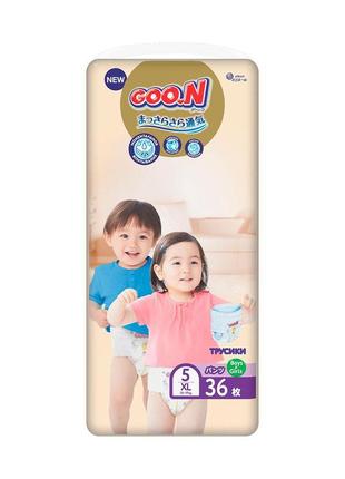 Трусики- підгузники goo.n premium soft для дітей 12-17 кг (розмір 5(xl), унікс, 36 шт) 863229