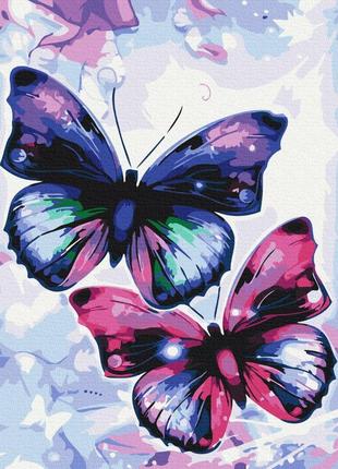 Картина по номерам блестящие бабочки