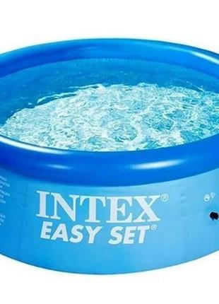 Надувний наливний басейн easy set 244х76 см, intex (28110)