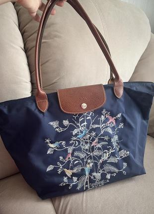 Сумка longchamp pilage birds of paradise оригінал limited edition3 фото