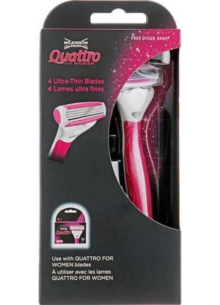 Женский станок для бритья wilkinson quattro for woman c настенным креплением 01618