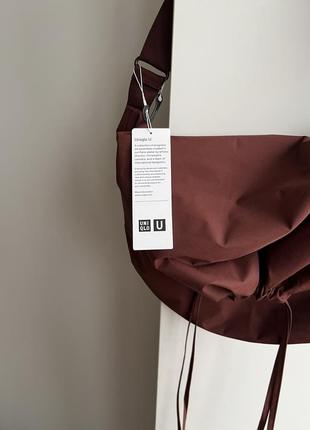 Нова велика кросбоді сумка бордова коричнева uniqlo cos arket7 фото