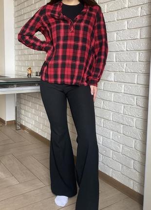 Рубашка красная в клетку