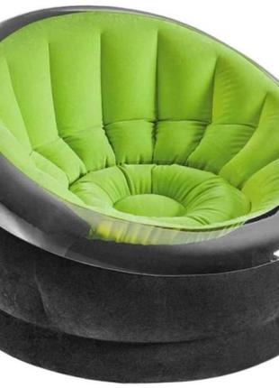 Надувное кресло "empire chair" зеленое 112х109х69 см, intex (66581)