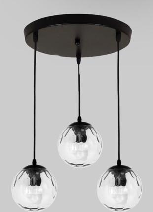 Черная стеклянная люстра на 3 лампы (916-31f-3 cl)
