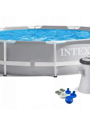 Басейн каркасний "prism frame pool" з фільтр-насосом 305х76 см, intex (26702)