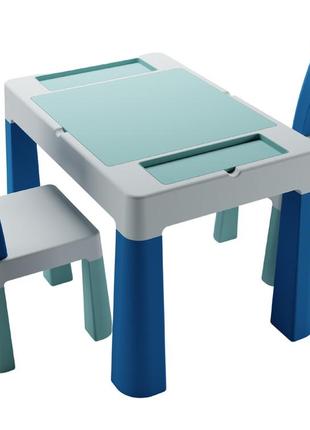Комплект мултіфанteggi 1+2 (столик та  два кріселка) синій/сірий/бірюзовий