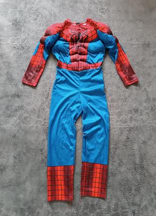 Карнавальный костюм человека паука для мальчика 6-7 лет рост 116-122 см марвел