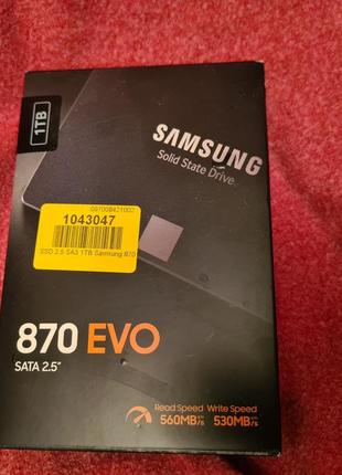 Ssd 2.5" 1tb 870 evo samsung (mz-77e1t0b) новый