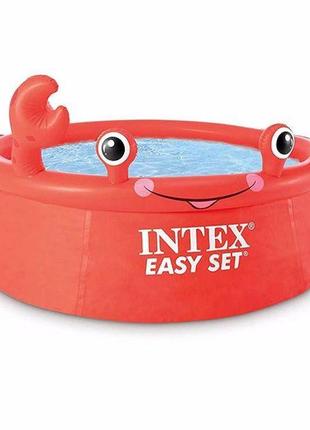 Надувной бассейн «краб» crab easy set 183х51 см, intex (26100)