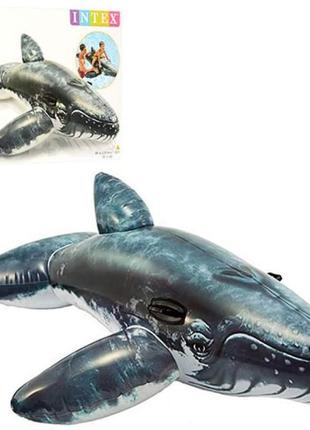 Детский надувной плотик "кит" intex, 201х135 см (57530)