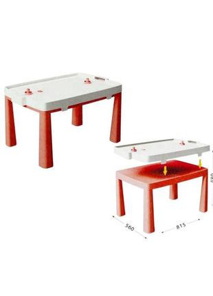 Детский столик 2в1 с комплектом для игр фламинго красный, тм doloni (04580/5)