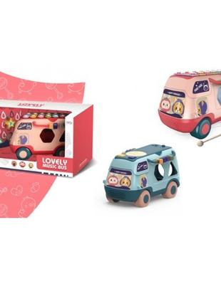 Музыкальная игрушка ксилофон-сортер машинка "lovely music bus", 2 цвета (rt980)