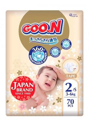 Подгузники goo.n premium soft для детей (s, 3-6 кг, 70 шт) f1010101-153