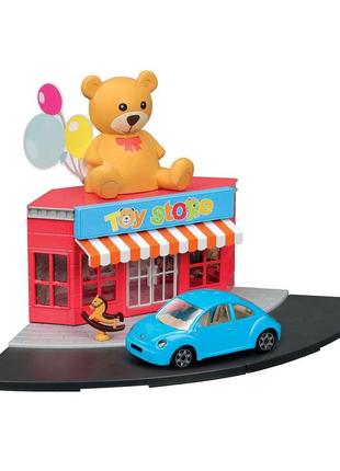 Ігровий набір серії bburago city - магазин іграшок (магазин, машинка 1:43) 18-31510